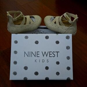 Kids Nine West Gold Shoes size 5